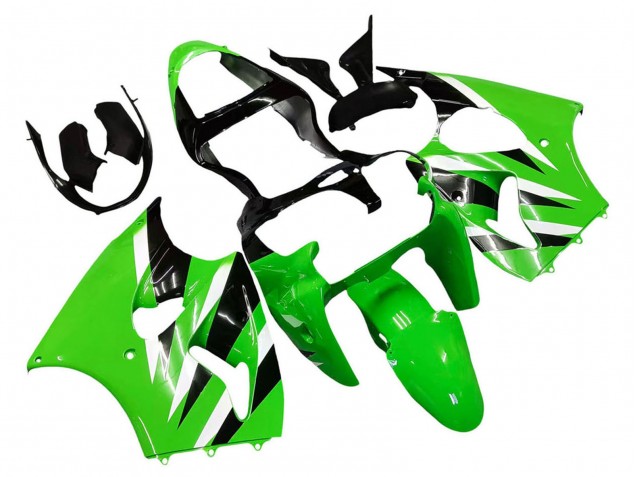 2000-2002 Kawasaki ZX6R Motorcycle Fairings - Green White Black Canada