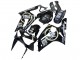 2003-2004 Kawasaki ZX6R Motorcycle Fairings - Glossy Black White Motul Lucky Strike Canada