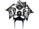 2003-2004 Kawasaki ZX6R Motorcycle Fairings - Glossy Black White Motul Lucky Strike Canada
