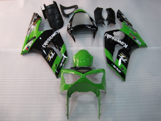 2003-2004 Kawasaki ZX6R Motorcycle Fairings - Green Black Elf Bridgestone Canada
