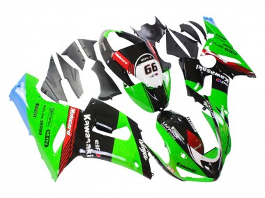 Cheap 2005-2006 Kawasaki ZX6R Motorcycle Fairings - Green Red Black Elf 66 Canada