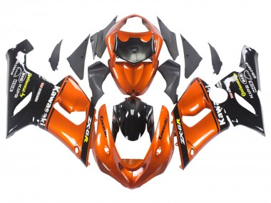 Cheap 2005-2006 Kawasaki ZX6R Motorcycle Fairing - Orange Black Canada