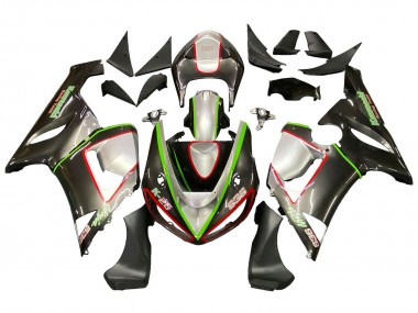 Cheap 2005-2006 Kawasaki ZX6R Motorcycle Fairings - Black Silver Green Red K-26 Canada