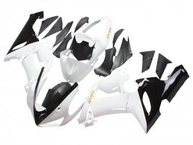 Cheap 2005-2006 Kawasaki ZX6R Motorcycle Fairings - White Black Gold Ninja Canada