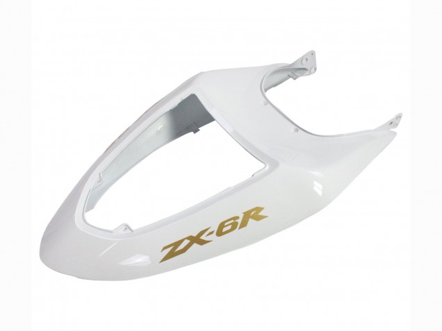 2005-2006 Kawasaki ZX6R Motorcycle Fairings - White Black Gold Ninja Canada