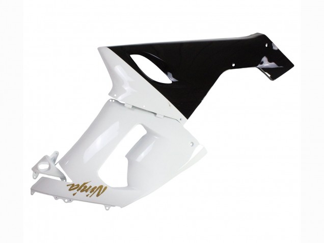 2005-2006 Kawasaki ZX6R Motorcycle Fairings - White Black Gold Ninja Canada