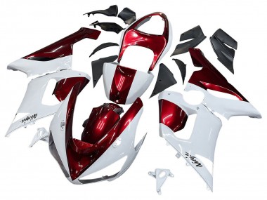 Cheap 2005-2006 Kawasaki ZX6R Motorcycle Fairings - White Red Canada
