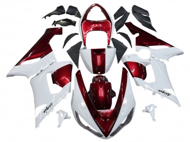Cheap 2005-2006 Kawasaki ZX6R Motorcycle Fairings - White Red Canada