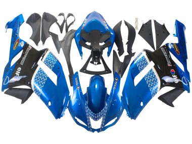 Cheap 2007-2008 Kawasaki ZX6R Motorcycle Fairings - Black Blue Elf Canada