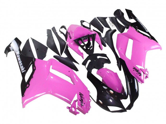2007-2008 Kawasaki ZX6R Motorcycle Fairings - Black Pink Ninja Canada
