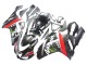 2007-2008 Kawasaki ZX6R Motorcycle Fairings - Black White Red with White Snow Decal Ninja Elf Canada