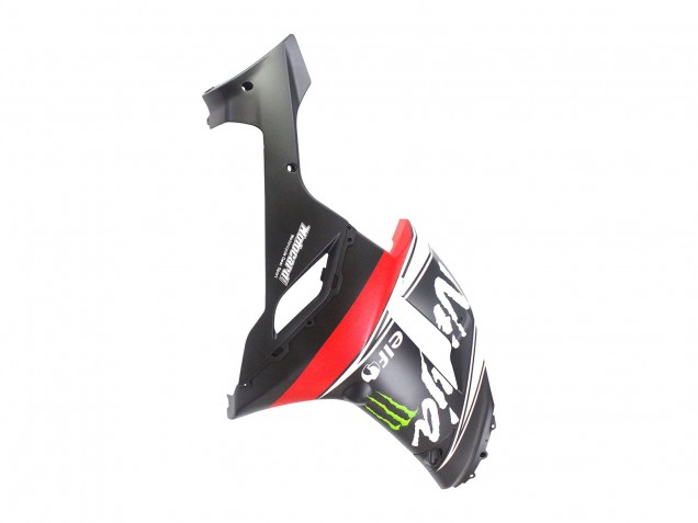 2007-2008 Kawasaki ZX6R Motorcycle Fairings - Black White Red with White Snow Decal Ninja Elf Canada