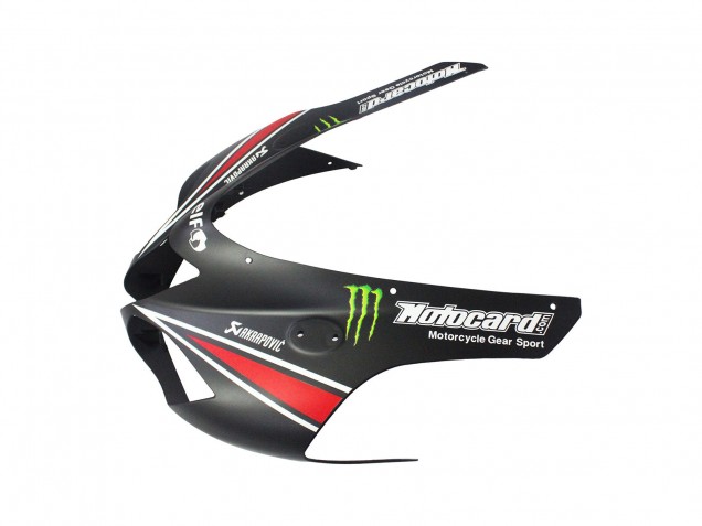 2007-2008 Kawasaki ZX6R Motorcycle Fairings - Black White Red with White Snow Decal Ninja Elf Canada