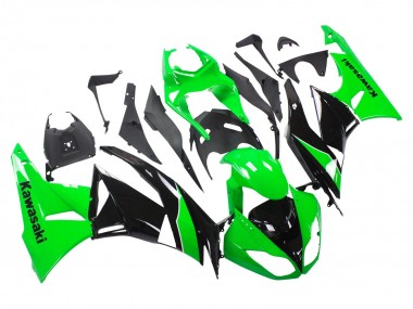 Cheap 2009-2012 Kawasaki ZX6R Motorcycle Fairings - Green Glossy Black Canada