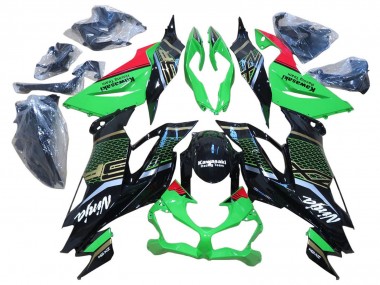 Cheap 2009-2012 Kawasaki ZX6R Motorcycle Fairings - Red Glossy Black Honeycomb Canada