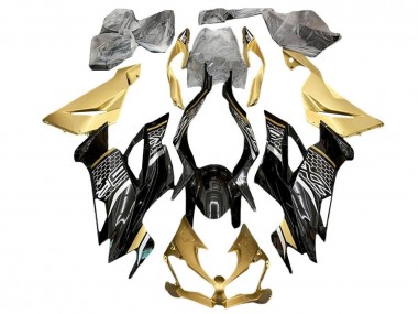 Cheap 2019-2022 Kawasaki ZX6R Motorcycle Fairings - Gold Glossy Black White Honeycomb Canada