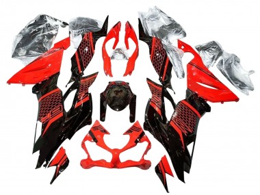 Cheap 2019-2022 Kawasaki ZX6R Motorcycle Fairings - Red Glossy Black Honeycomb Canada