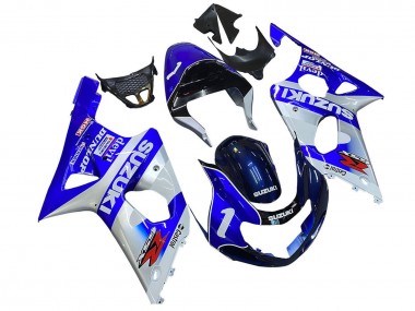Cheap 2000-2002 Suzuki GSXR1000 Motorcycle Fairings - Blue White Silver Castrol Dunlop Canada