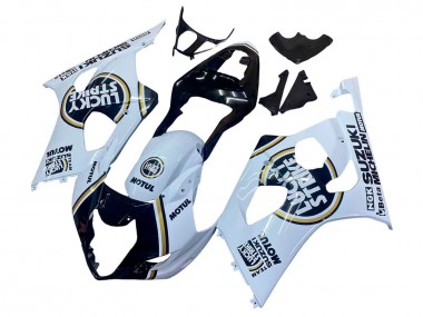 Cheap 2003-2004 Suzuki GSXR 1000 Motorcycle Fairings - White Black Gold Motul Lucky Strike Canada