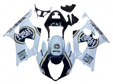 Cheap 2003-2004 Suzuki GSXR 1000 Motorcycle Fairings - White Black Gold Motul Lucky Strike Canada