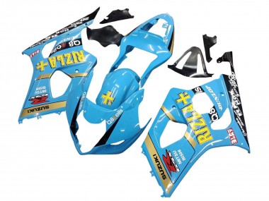 Cheap 2003-2004 Suzuki GSXR 1000 Motorcycle Fairings - Light Blue Yellow Black Rizla Motul Canada