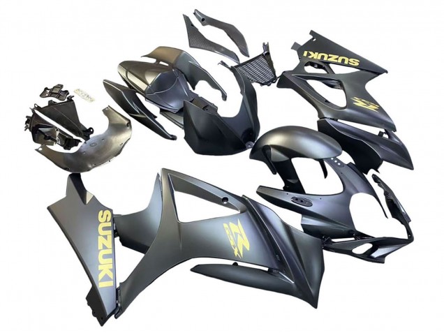 2007-2008 Suzuki GSXR 1000 Motorcycle Fairings - Matte Black Gold Decal Canada