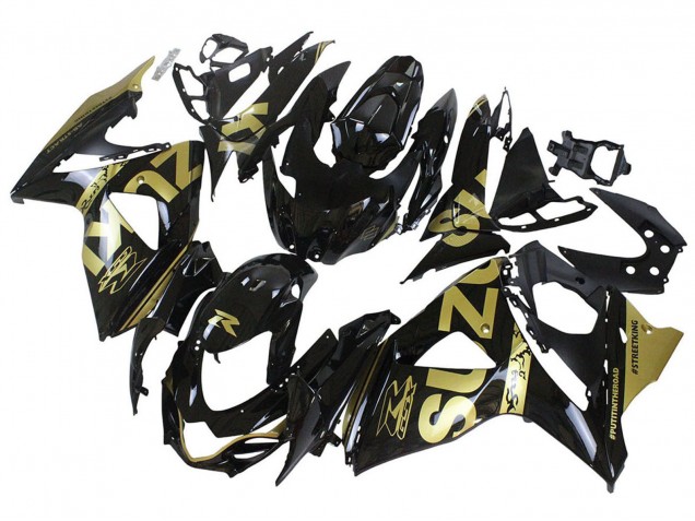 2009-2016 Suzuki GSXR 1000 Motorcycle Fairings - Glossy Black Gold Canada