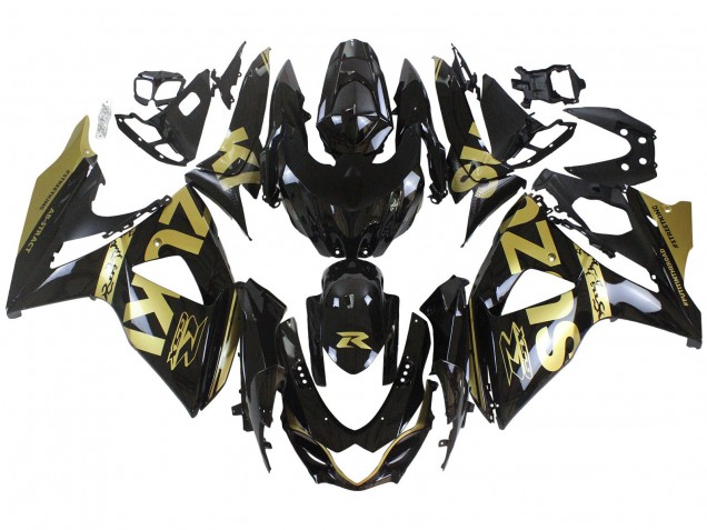 2009-2016 Suzuki GSXR 1000 Motorcycle Fairings - Glossy Black Gold Canada
