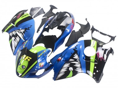 Cheap 1996-2007 Suzuki GSXR 1300 Hayabusa Motorcycle Fairings - Blue Green Shark 46 Canada