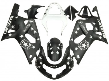 Cheap 2001-2003 Suzuki GSXR 600 / GSXR 750 Motorcycle Fairings - Glossy Black White Star Canada