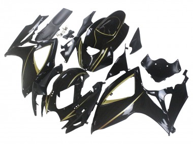 Cheap 2006-2007 Suzuki GSXR 600 / GSXR 750 Motorcycle Fairings - Glossy Black Gold Stripe Canada
