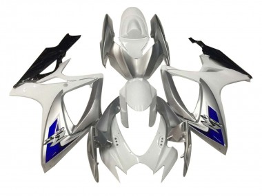 Cheap 2006-2007 Suzuki GSXR 600 / GSXR 750 Motorcycle Fairings - White Silver Blue Black Canada