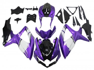 Cheap 2008-2010 Suzuki GSXR 600 / GSXR 750 Motorcycle Fairings - Purple White Glossy Black Canada