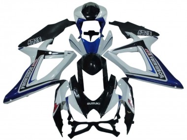 Cheap 2008-2010 Suzuki GSXR 600 / GSXR 750 Motorcycle Fairings - White Blue Glossy Black Alstare Canada