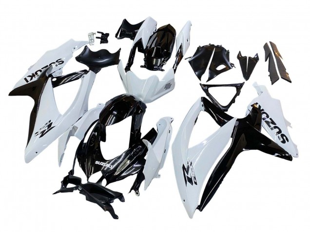 2008-2010 Suzuki GSXR 600 / GSXR 750 Motorcycle Fairing - White Black Canada