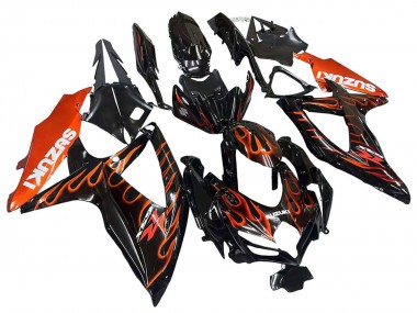 Cheap 2008-2010 Suzuki GSXR 600 / GSXR 750 Motorcycle Fairings - Glossy Black Orange Flame Canada