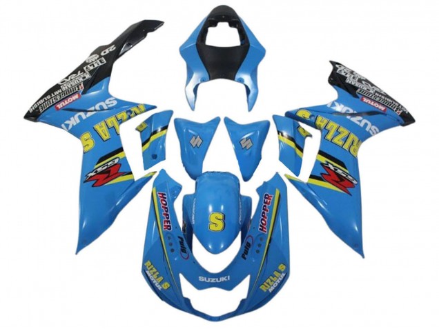 2011-2024 Suzuki GSXR 600 / GSXR 750 Motorcycle Fairings - Blue Yellow Black Rizla Canada