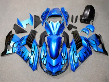 Cheap 2011-2024 Suzuki GSXR 600 / GSXR 750 Motorcycle Fairings - Blue Black Flame Canada