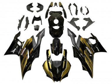 Cheap 2019-2021 Yamaha YZF R3/R25 Motorcycle Fairings - Gold Glossy Black Semakin Didepan Canada
