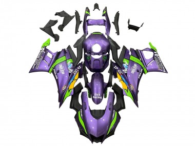 Cheap 2019-2021 Yamaha YZF R3/R25 Motorcycle Fairings - Purple Green White EVA Racing Canada
