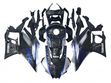 Cheap 2022-2024 Yamaha YZF R3/R25 Motorcycle Fairings - Marble Black Silver Blue Forged Carbon Fiber Style Canada
