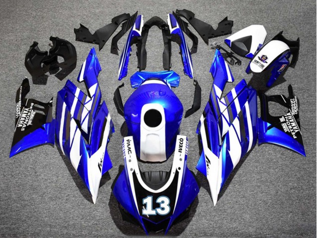 2022-2024 Yamaha YZF R3/R25 Motorcycle Fairings - Blue White Black Petronas Yamalube 13 Canada