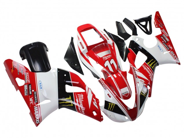 1998-1999 Yamaha YZF 1000 R1 Motorcycle Fairings - Red White Black Yellow Monster Milwaukee MAXXIS 11 Canada