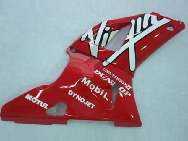 1998-1999 Yamaha YZF 1000 R1 Motorcycle Fairings - Red White Black Dunlop Canada