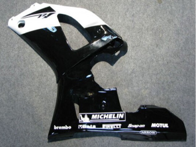 2000-2001 Yamaha YZF 1000 R1 Motorcycle Fairings - Glossy Black White Michelin Canada