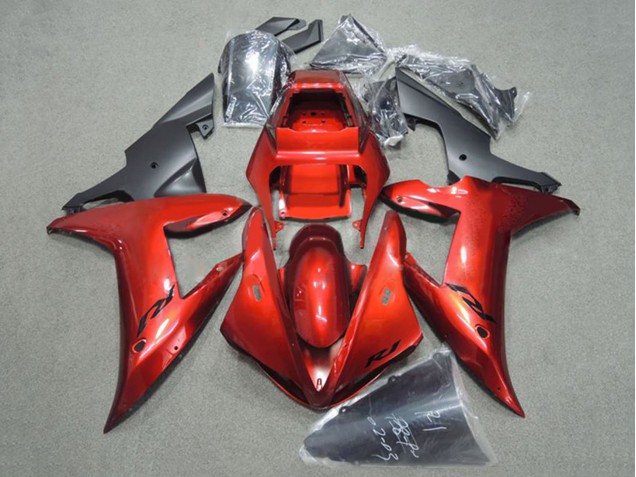 2002-2003 Yamaha YZF 1000 R1 Motorcycle Fairing - Red Matte Black Canada