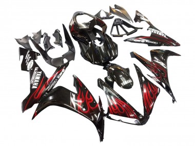 Cheap 2004-2006 Yamaha YZF 1000 R1 Motorcycle Fairings - Glossy Black Red Flame Canada