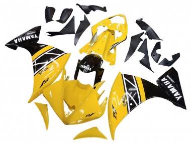 Cheap 2009-2011 Yamaha YZF 1000 R1 Motorcycle Fairing Kits - Yellow White Black Stripe Canada