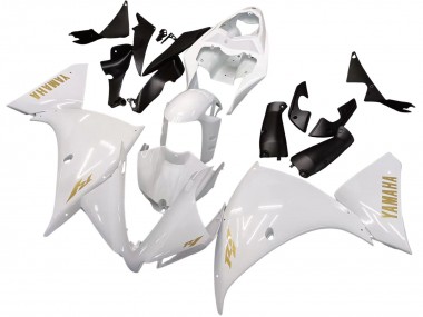 Cheap 2012-2014 Yamaha YZF 1000 R1 Motorcycle Fairings - White Gold Decals Canada