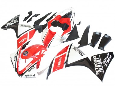 Cheap 2012-2014 Yamaha YZF 1000 R1 Motorcycle Fairings - White Red Glossy Black Petronas Canada